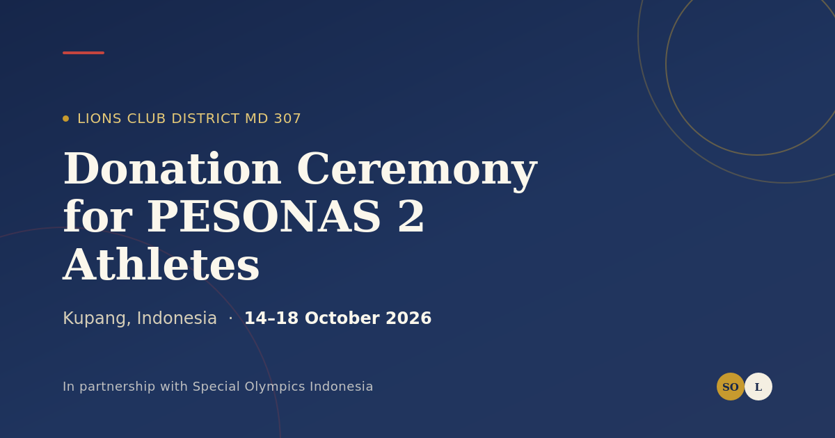 Donation Ceremony for PESONAS 2 Athletes | Lions Club District MD 307
